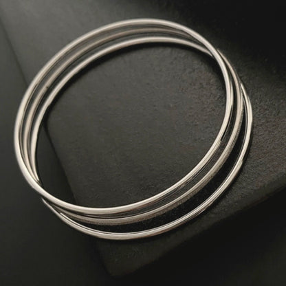 Set Gelang Bangle Emas 3 Pcs untuk Wanita – Perhiasan Stainless Steel Elegan, Hipoalergenik & Anti Luntur - 我的商店