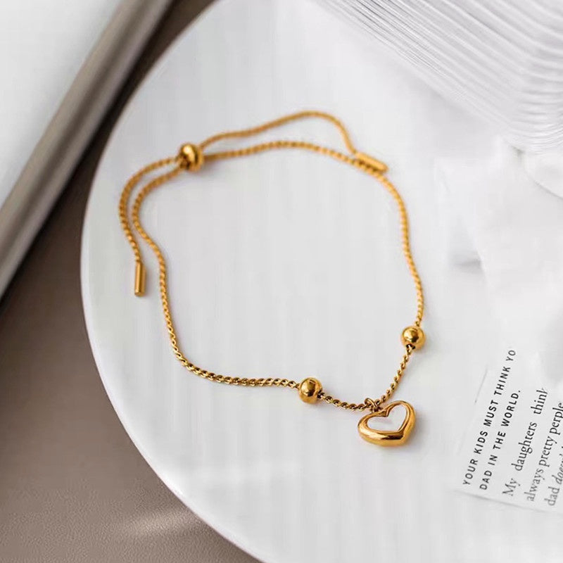 Gelang Wanita - Stainless Steel Emas 18K Anti Kusam, Aksesoris Fashion Elegan - 我的商店