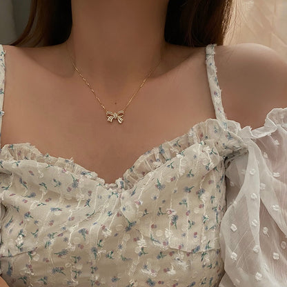 Grosir Kalung Wanita Liontin Pita Emas - Tidak Kusam, Cocok untuk Hadiah! - 我的商店