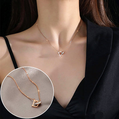 Kalung D Emas Wanita - Perhiasan Stainless Steel Elegan Anti Kusam, Aksesoris Fashion Trendy, Hadiah Spesial, Grosir Harga Terbaik - 我的商店