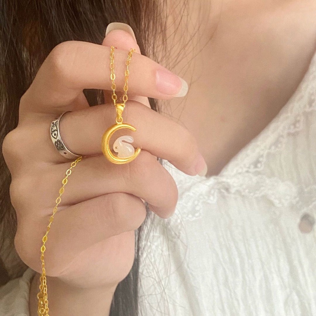 Kalung Lucky Pendant Titanium Steel untuk Wanita - Rantai Anti Pudar | Choker Perhiasan Hadiah Elegan - 我的商店