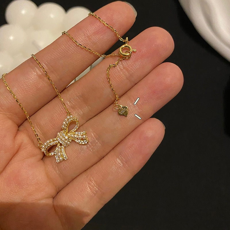 Grosir Kalung Wanita Liontin Pita Emas - Tidak Kusam, Cocok untuk Hadiah! - 我的商店
