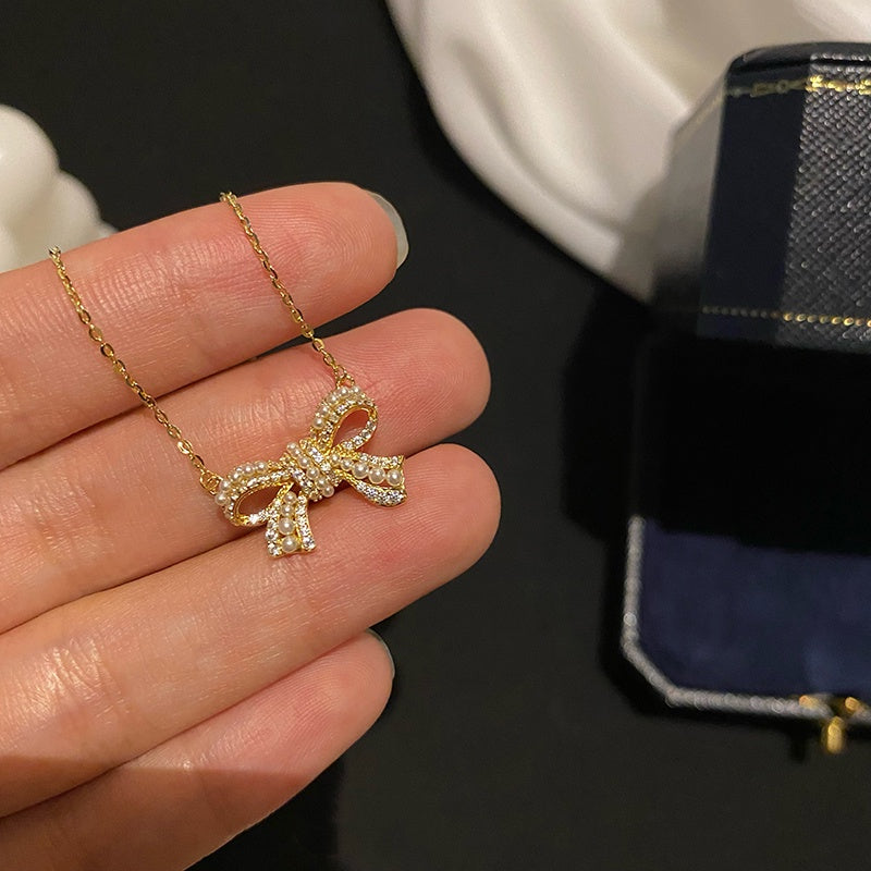 Grosir Kalung Wanita Liontin Pita Emas - Tidak Kusam, Cocok untuk Hadiah! - 我的商店