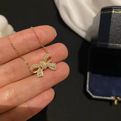 Grosir Kalung Wanita Liontin Pita Emas - Tidak Kusam, Cocok untuk Hadiah! - 我的商店