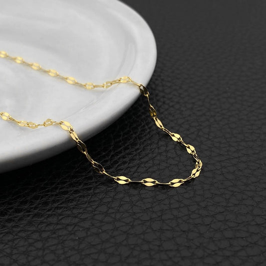 Kalung Rantai Emas Wanita - Stainless Steel Klasik Anti Kusam, Hadiah Elegan - 我的商店