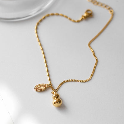 Gelang Wanita Liontin Labu Emas 18K - Simbol Keberuntungan, Elegan & Bermakna! - 我的商店