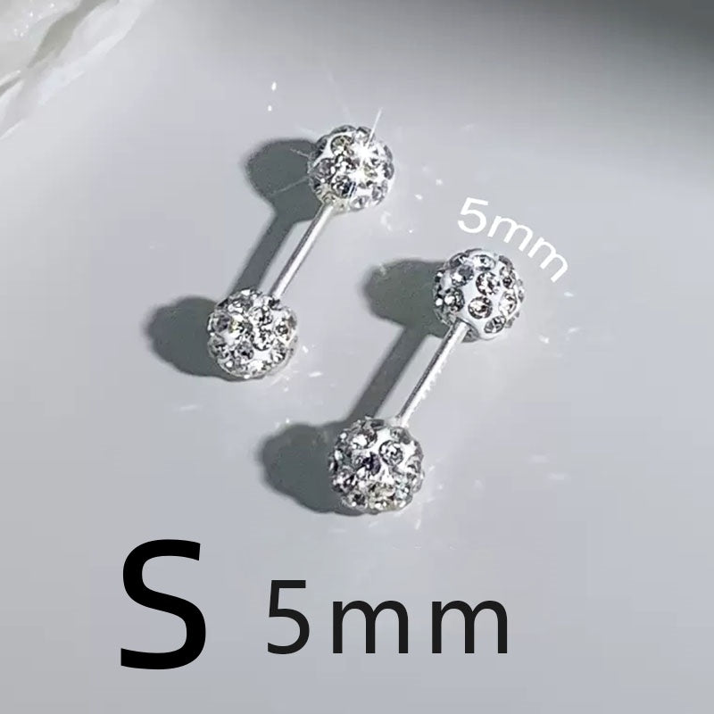 Anting untuk Wanita - Bola Frosted Silver Stainless Steel Anti Pudar | Aksesoris Perhiasan Hypoallergenic - 我的商店