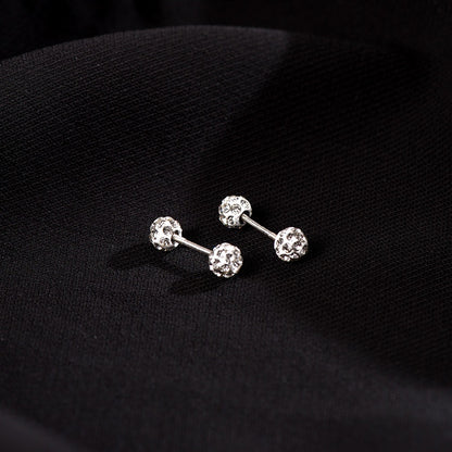 Anting untuk Wanita - Bola Frosted Silver Stainless Steel Anti Pudar | Aksesoris Perhiasan Hypoallergenic - 我的商店