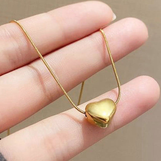 Kalung Cinta 3D Emas Wanita - Perhiasan Stainless Steel Elegan, Pendant dengan Rantai Emas, Hadiah Spesial, Grosir Harga Terbaik - 我的商店