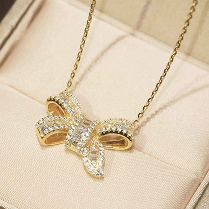 Grosir Kalung Wanita Liontin Pita Emas - Tidak Kusam, Cocok untuk Hadiah! - 我的商店