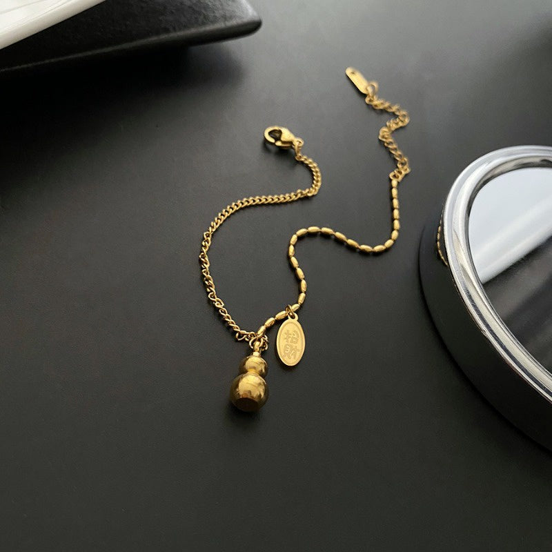 Gelang Wanita Liontin Labu Emas 18K - Simbol Keberuntungan, Elegan & Bermakna! - 我的商店