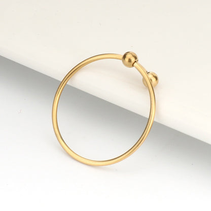 Cincin Bola Emas Stainless untuk Wanita - Anti Pudar & Anti Luntur | Aksesoris Perhiasan Elegan - 我的商店