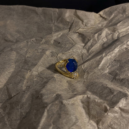 Cincin Stainless Steel Sensitif Suhu dengan Desain Rubah untuk Wanita - Aksesoris Anti Pudar | Perhiasan Hadiah Elegan - 我的商店