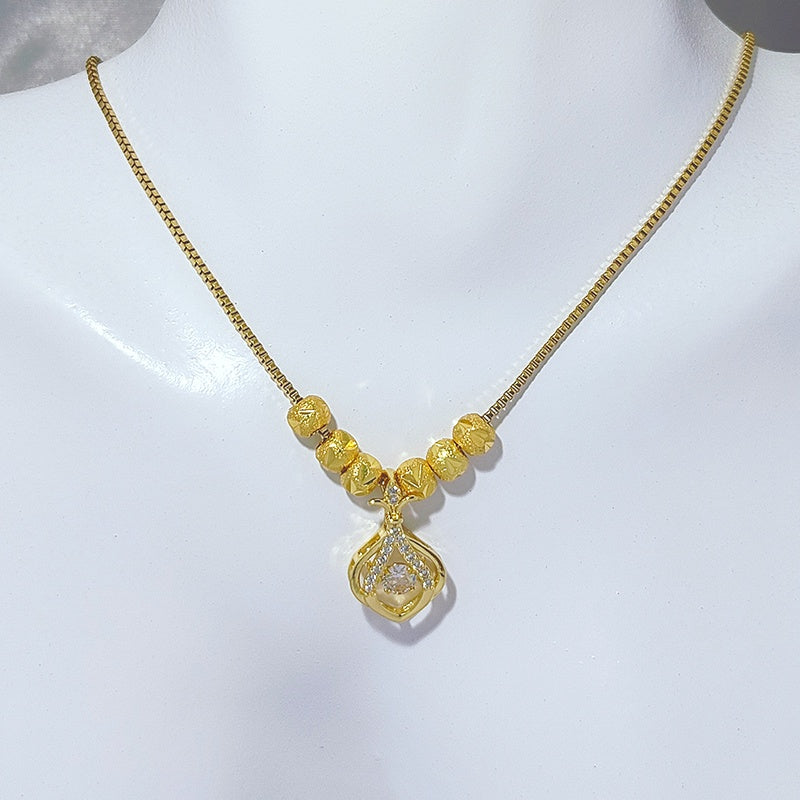 Kalung Lucky Pendant Titanium Steel untuk Wanita - Rantai Anti Pudar | Choker Perhiasan Hadiah Elegan - 我的商店