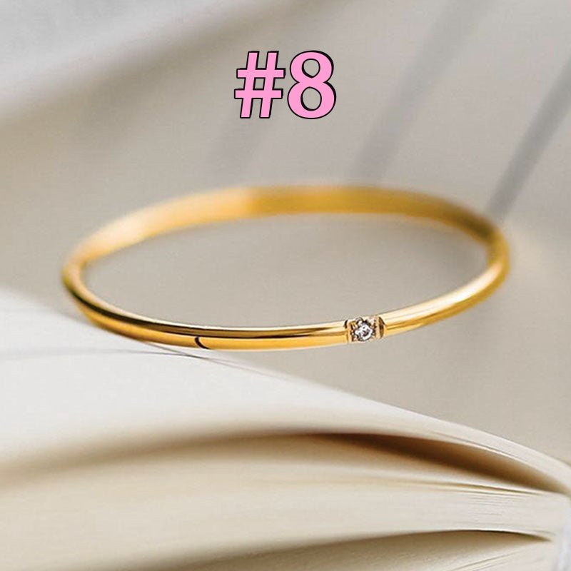 Cincin Berlian Tunggal untuk Wanita - Cincin Emas | Aksesoris Perhiasan Elegan - 我的商店