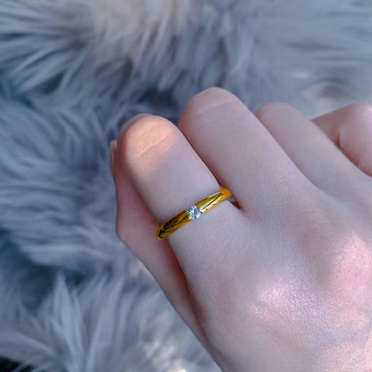 Cincin Mewah untuk Wanita - Singsing Emas Berlian Anti Pudar | Perhiasan Hadiah Elegan - 我的商店