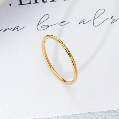 Cincin Berlian Tunggal untuk Wanita - Cincin Emas | Aksesoris Perhiasan Elegan - 我的商店