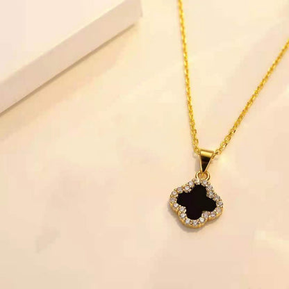 Grosir Kalung Wanita Stainless Steel Berliontin Daun Semanggi - Trendi & Tidak Kusam! - 我的商店