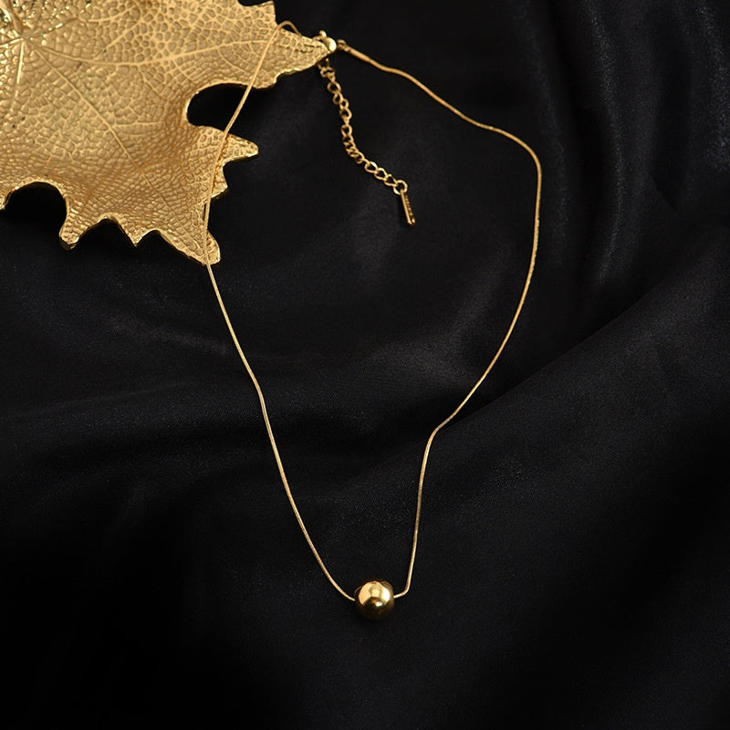 Grosir Kalung Wanita Stainless Steel Liontin Bola Emas - Trendi & Tidak Kusam! - 我的商店
