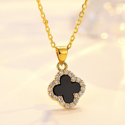 Grosir Kalung Wanita Stainless Steel Berliontin Daun Semanggi - Trendi & Tidak Kusam! - 我的商店