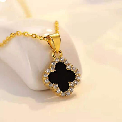 Grosir Kalung Wanita Stainless Steel Berliontin Daun Semanggi - Trendi & Tidak Kusam! - 我的商店