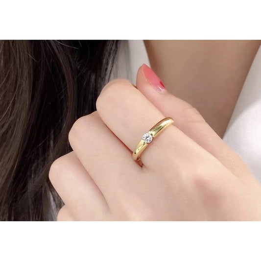 Cincin Mewah untuk Wanita - Singsing Emas Berlian Anti Pudar | Perhiasan Hadiah Elegan - 我的商店
