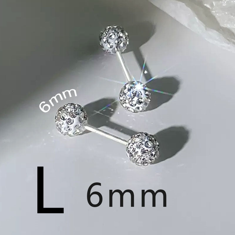 Anting untuk Wanita - Bola Frosted Silver Stainless Steel Anti Pudar | Aksesoris Perhiasan Hypoallergenic - 我的商店