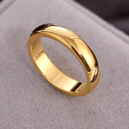 Cincin Dome untuk Wanita - Perhiasan Stainless Steel Lapisan Emas 18k | Aksesoris Pasangan Harian Murah dan Elegan - 我的商店