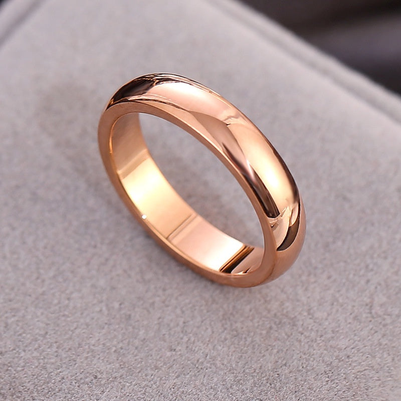 Cincin Dome untuk Wanita - Perhiasan Stainless Steel Lapisan Emas 18k | Aksesoris Pasangan Harian Murah dan Elegan - 我的商店