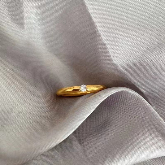 Cincin Mewah untuk Wanita - Singsing Emas Berlian Anti Pudar | Perhiasan Hadiah Elegan - 我的商店