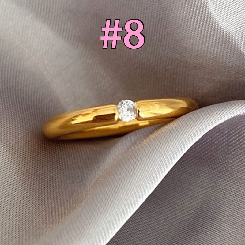 Cincin Mewah untuk Wanita - Singsing Emas Berlian Anti Pudar | Perhiasan Hadiah Elegan - 我的商店