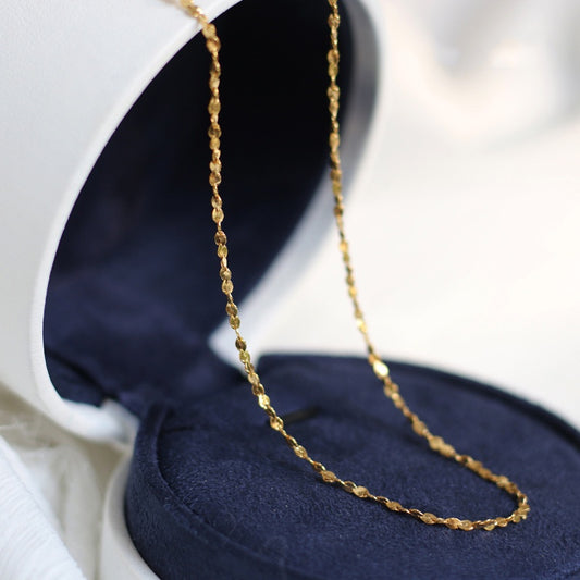 Kalung Rantai Emas Wanita - Stainless Steel Klasik Anti Kusam, Hadiah Elegan - 我的商店