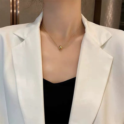 Grosir Kalung Wanita Stainless Steel Liontin Bola Emas - Trendi & Tidak Kusam! - 我的商店