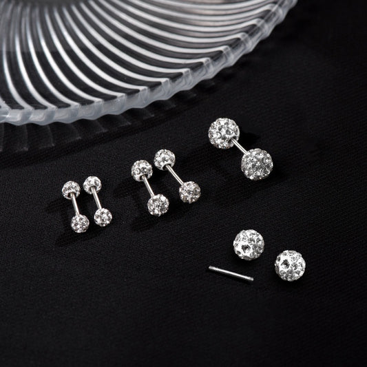 Anting untuk Wanita - Bola Frosted Silver Stainless Steel Anti Pudar | Aksesoris Perhiasan Hypoallergenic - 我的商店
