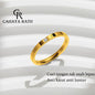 Cincin Couple Titanium Wanita Permata Satu Berlian Emas 18K Anti Karat Aesthetic Korea Aksesoris Ring