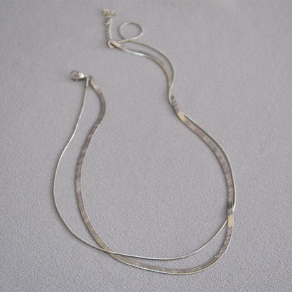 Kalung Wanita Double Layer Lapis Emas 18K - Stainless Steel, Elegan & Cocok untuk Prom dan Sehari-hari! - 我的商店