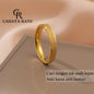 Cincin Titanium Anti Karat Pasir Emas 18K Mewah Klasik Fashion Aksesoris Wanita Perhiasan Ring