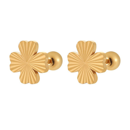 Anting Tulang Telinga Four Leaf Clover Laser Stainless Steel perhiasandirect