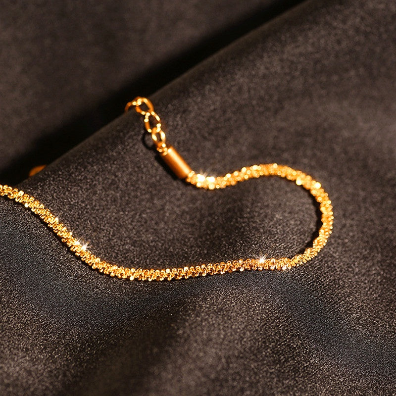 Gelang Wanita Minimalis - Rantai Stainless Steel Emas 18K, Aksesoris Fashion Elegan - 我的商店