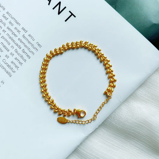 Grosir Gelang Kembang Kol untuk Wanita – Rantai Emas Baja Tahan Karat, Aksesoris Perhiasan Fashion - 我的商店