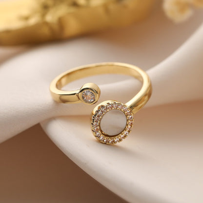 Cincin Cat Eye Adjustable Emas untuk Wanita - Singsing Stainless Steel | Perhiasan Hadiah Elegan - 我的商店