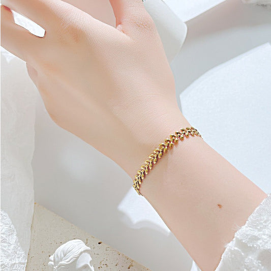 Grosir Gelang Kembang Kol untuk Wanita – Rantai Emas Baja Tahan Karat, Aksesoris Perhiasan Fashion - 我的商店