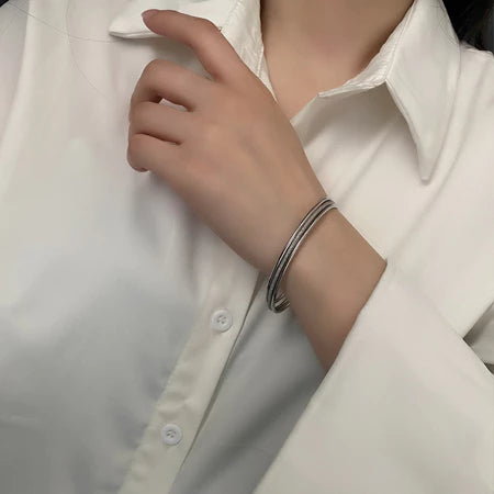 Set Gelang Bangle Emas 3 Pcs untuk Wanita – Perhiasan Stainless Steel Elegan, Hipoalergenik & Anti Luntur - 我的商店